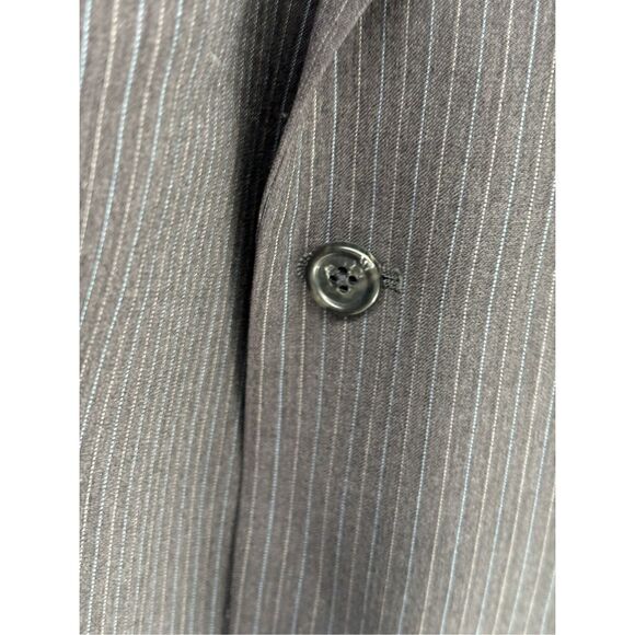 Michael Kors Blazer Sport Coat Men Size 46 R Gray Striped Double Vented - Picture 4 of 10